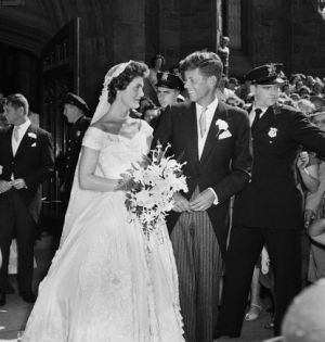 John and Jacqueline Kennedy After Wedding Ceremony